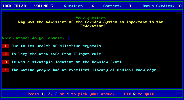 Screenshot of Trek Trivia