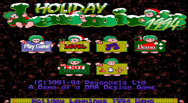 Screenshot of Holiday Lemmings 1994