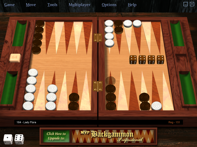 Screenshot of MVP Backgammon