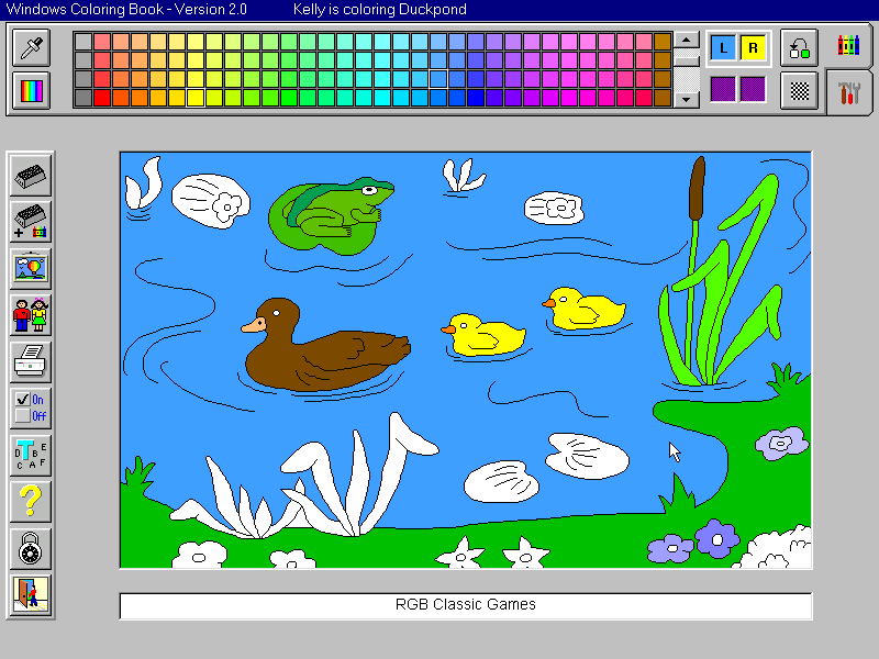 Screenshot of Windows Coloring Book