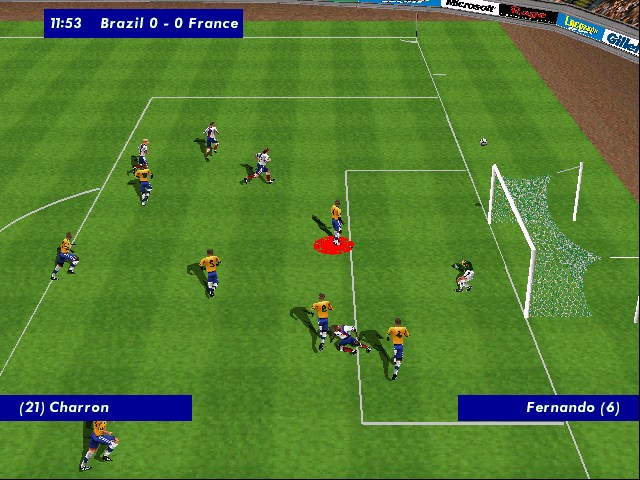 Screenshot of Microsoft International Soccer 2000